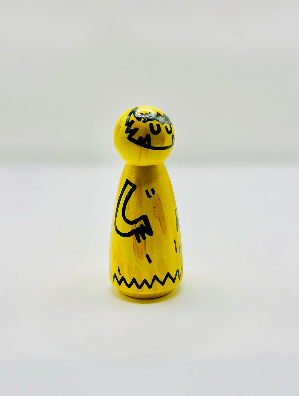 Yellow Monster Peg Doll