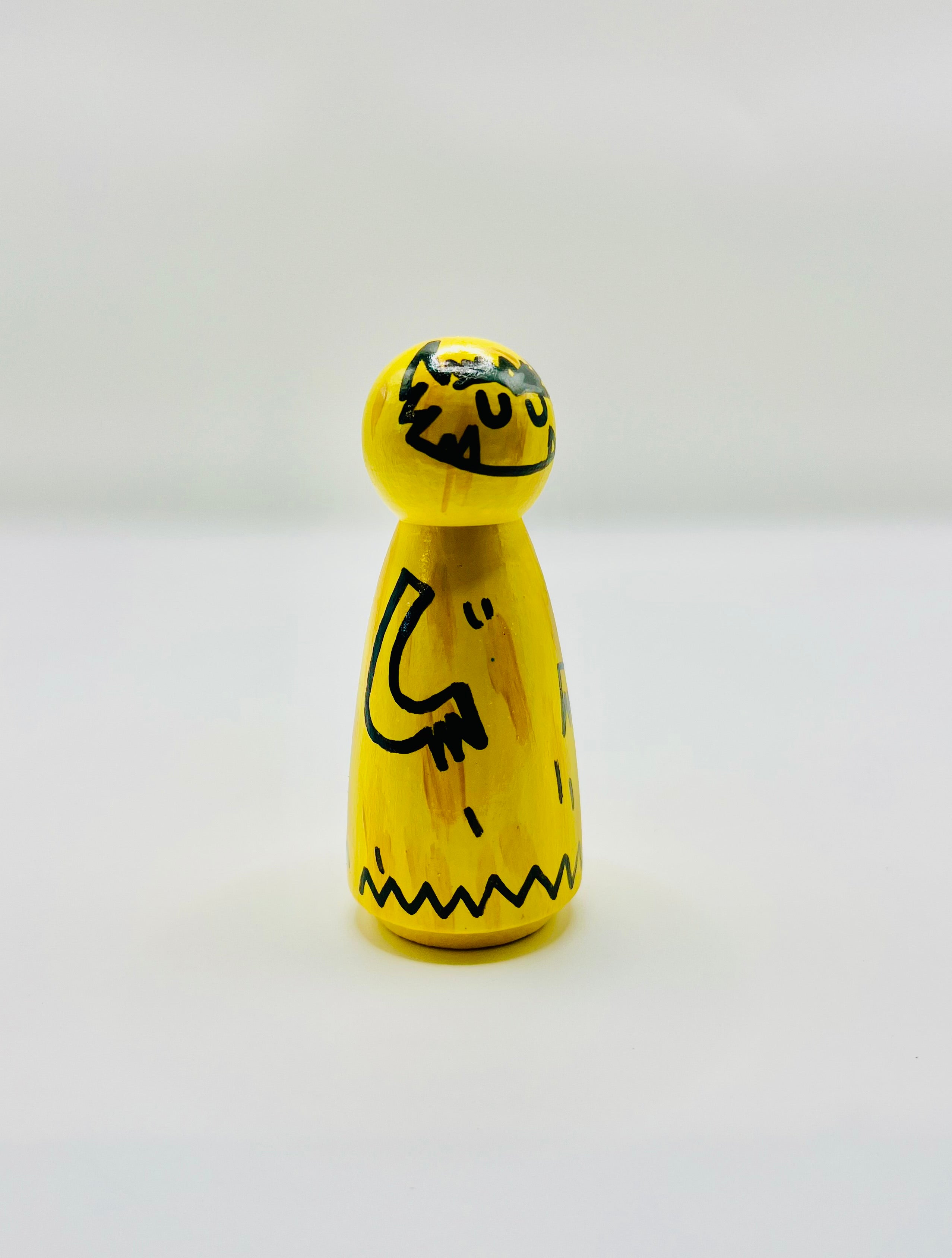 Yellow Monster Peg Doll