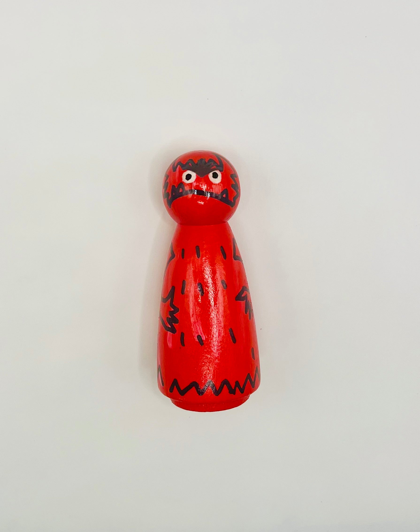 Red Monster Peg Doll